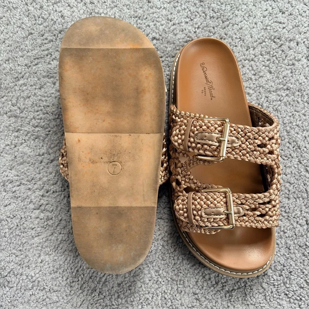 Universal Thread Braided Buckle Slide Sandals in Tan - Picture 3 of 4